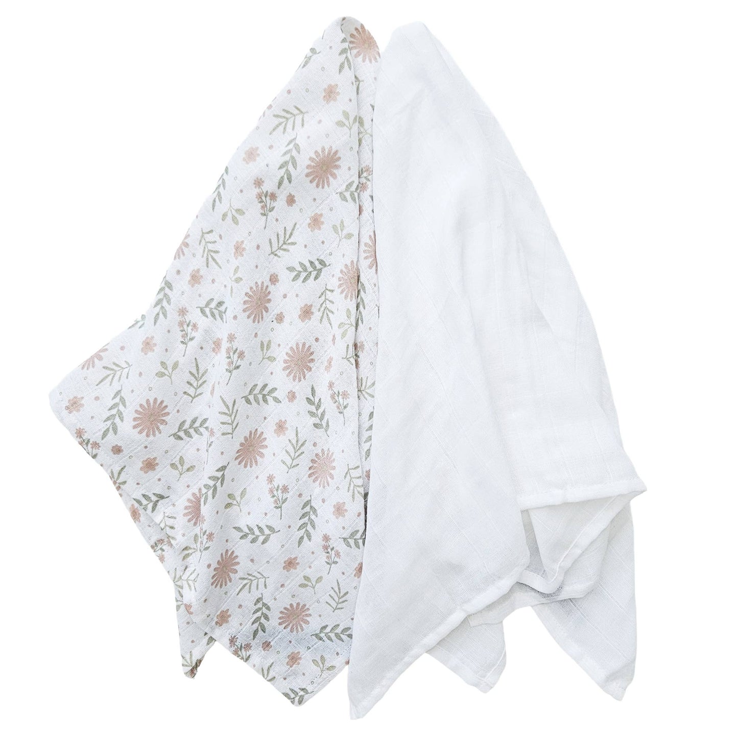 Ekologiska Baby Muslinfiltar 2-pack Blossom & White