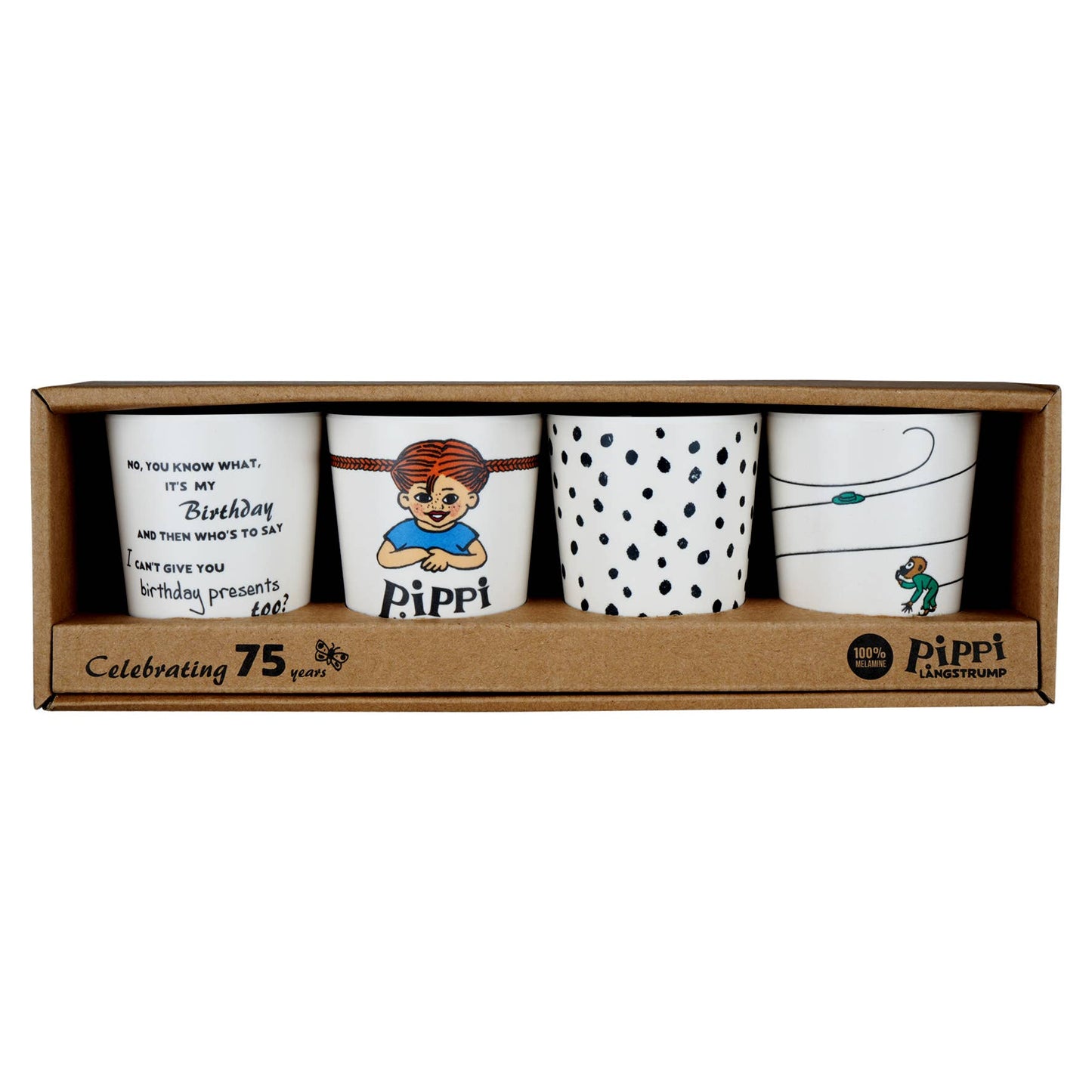 Barbo Toys Pippi 4-pack muggar med motiv från Pippi Långstrump