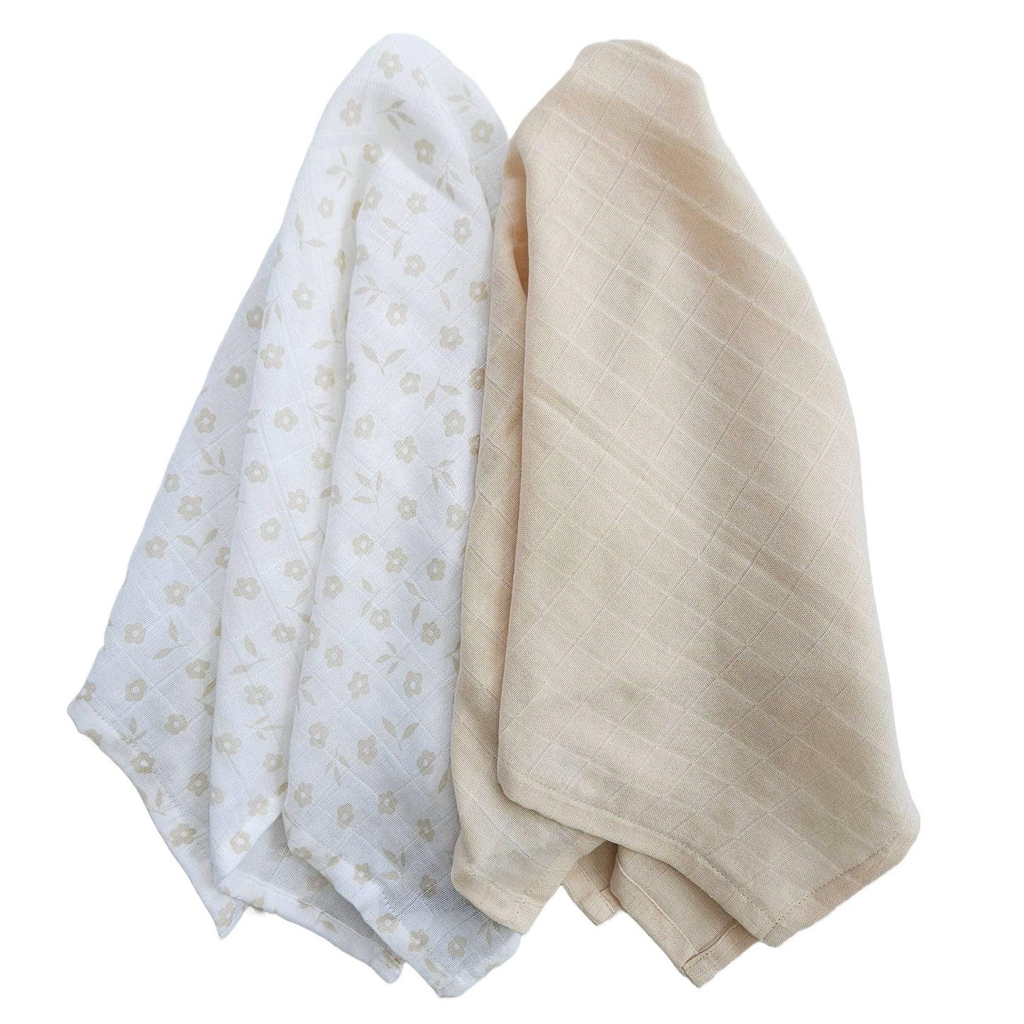 Ekologiska muslinfiltar 2-pack petal/sandshell