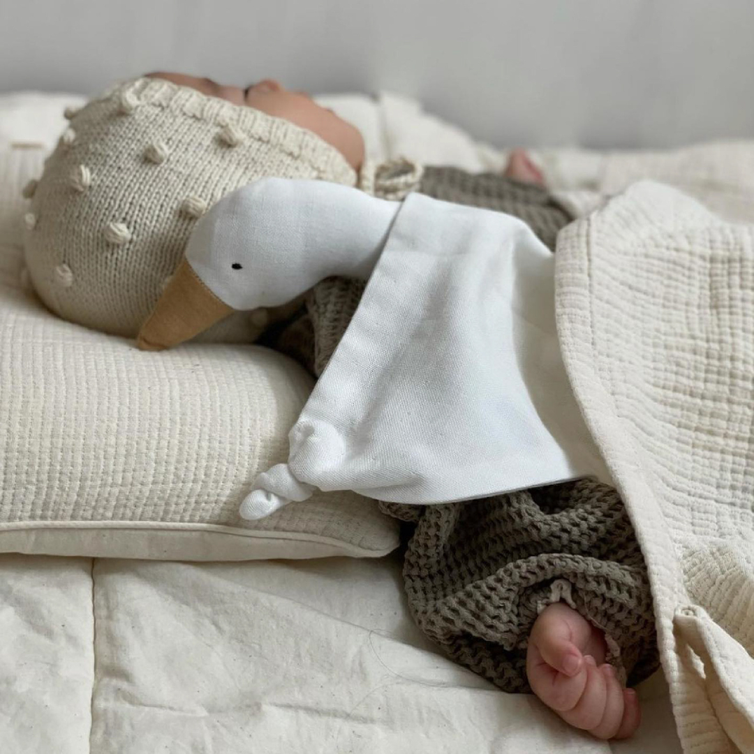 Snuttefilt gås med napphållare