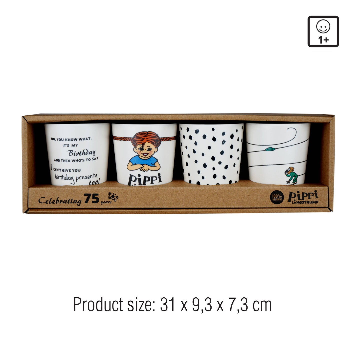Barbo Toys Pippi 4-pack muggar med motiv från Pippi Långstrump