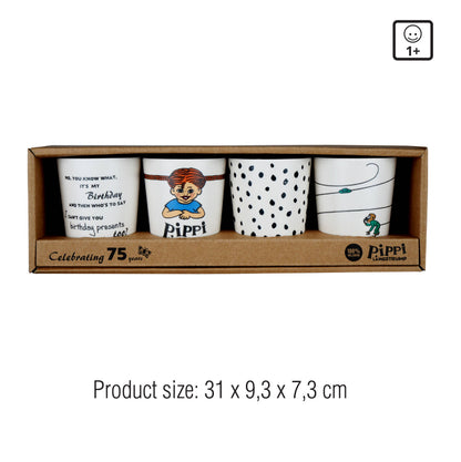 Barbo Toys Pippi 4-pack muggar med motiv från Pippi Långstrump