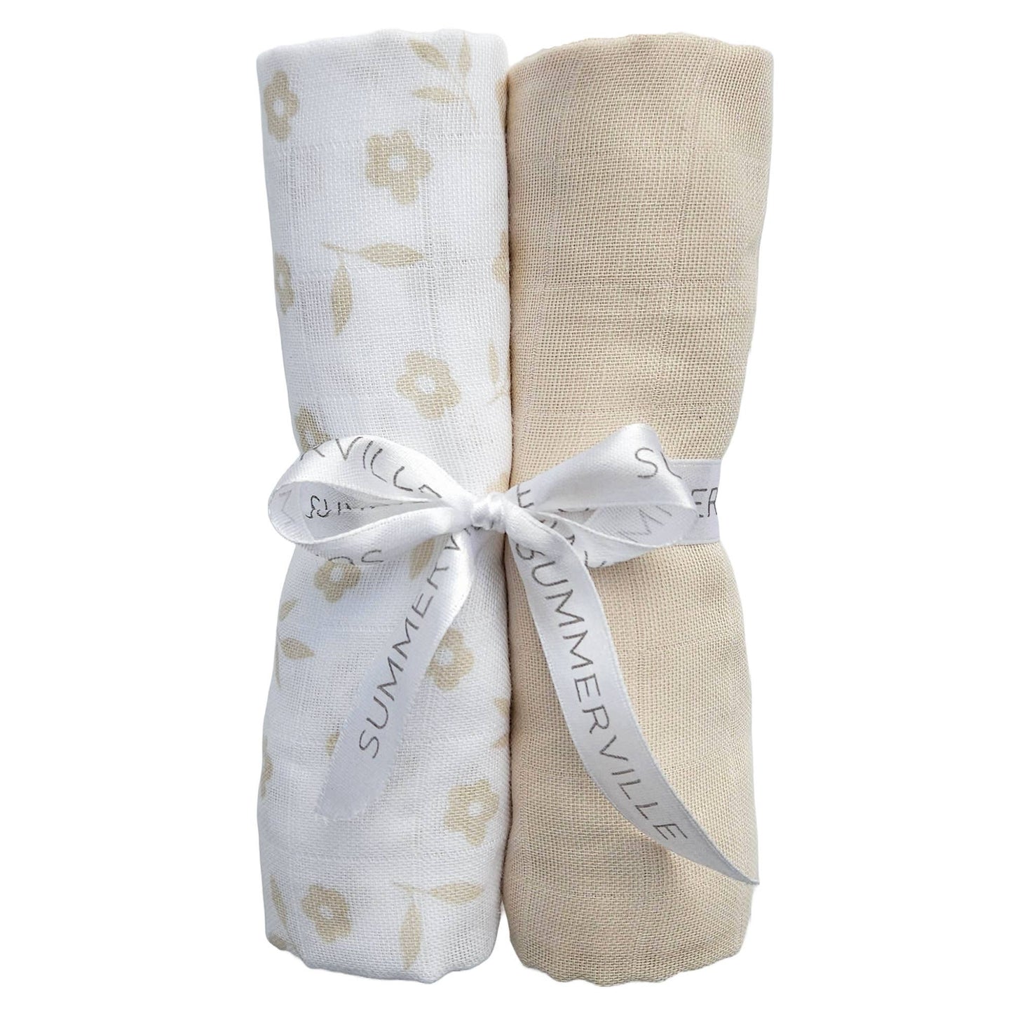 Ekologiska muslinfiltar 2-pack petal/sandshell